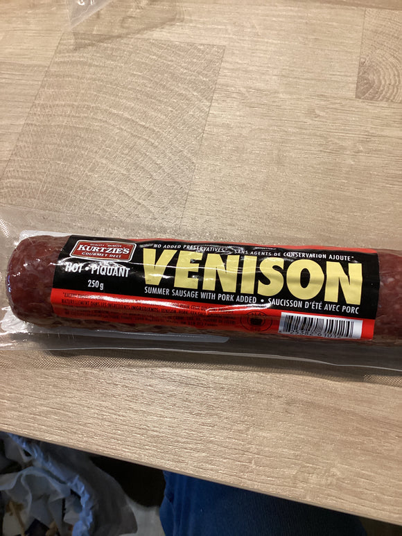 Hot Venison Sausage 250g
