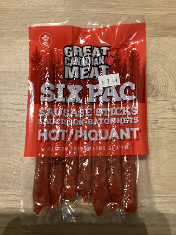 Hot Six Pac Sausage Sticks 150g